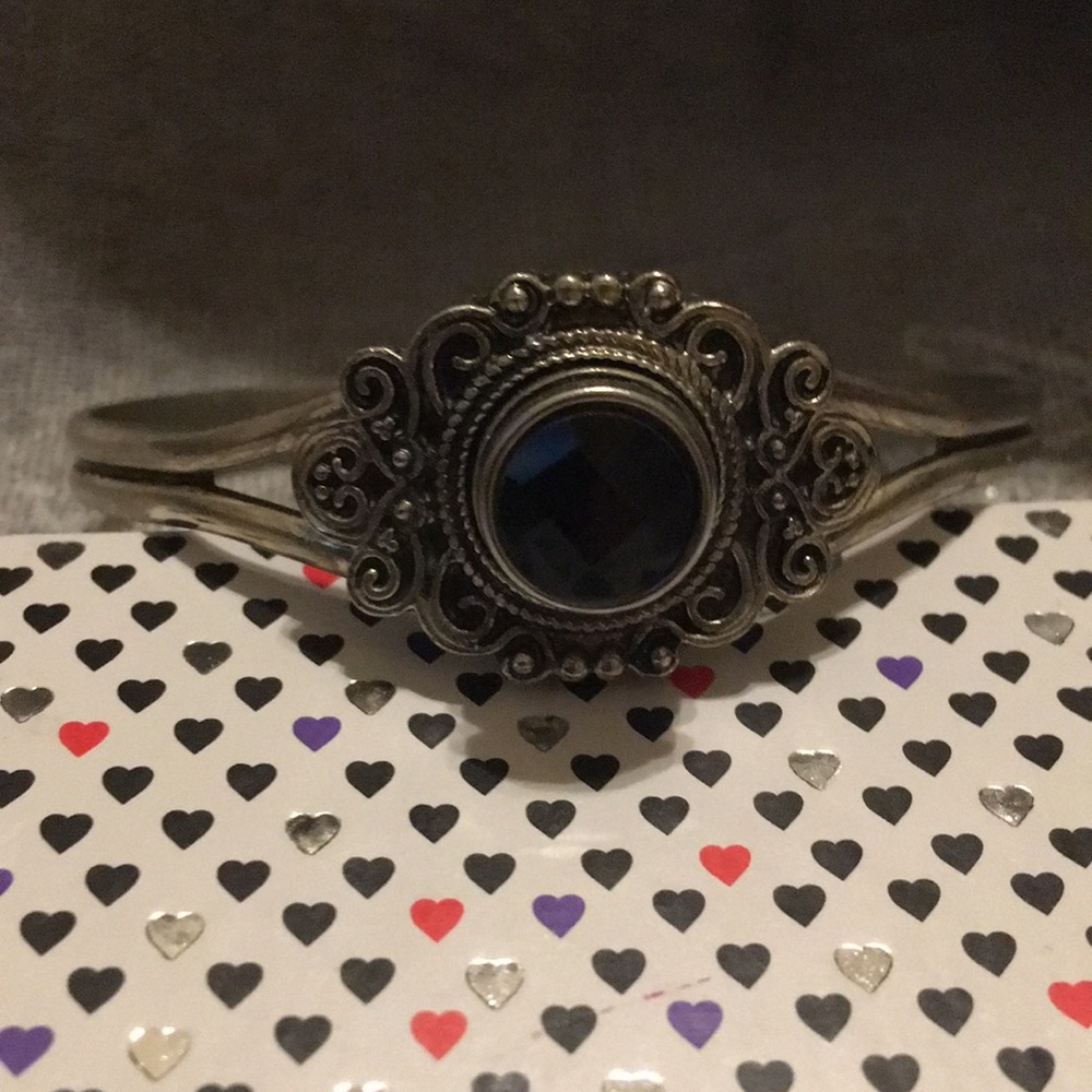 Black onyx stainless steel bracelet